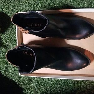 ESPIRIT ankle boots 9.5 Topaz Black Animal Print